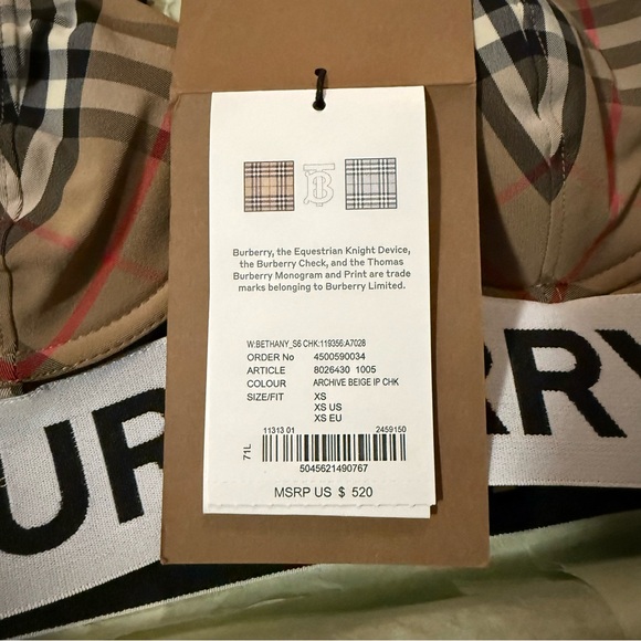 Burberry Check Pattern Bra - Tan, Black, and Red - Picture 3 of 10